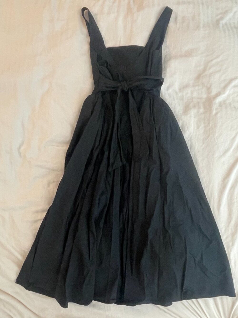 Aster Vinya Black Poplin Drop Waist Midi Dress with Pockets Size XS - Picture 9 of 11